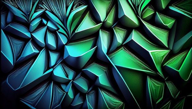 Bezpłatne zdjęcie geometryczne kształty mieszają się z kolorową, abstrakcyjną sztuczną inteligencją generującą chaos