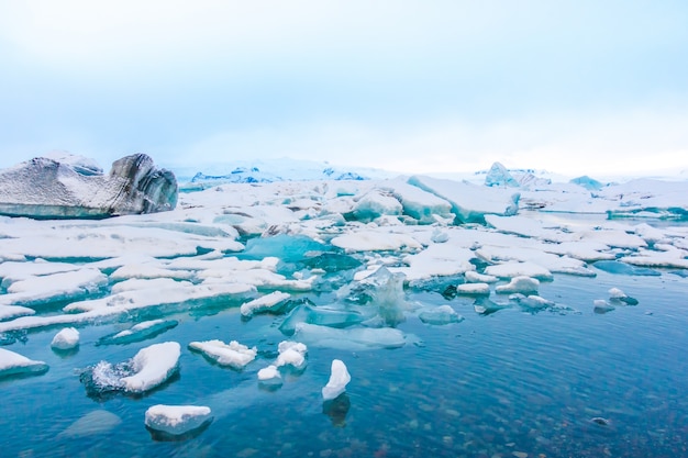 Góry lodowe w Zalewie Lodowcowym, Islandia.