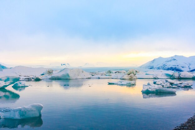 Góry lodowe w Zalewie Lodowcowym, Islandia.