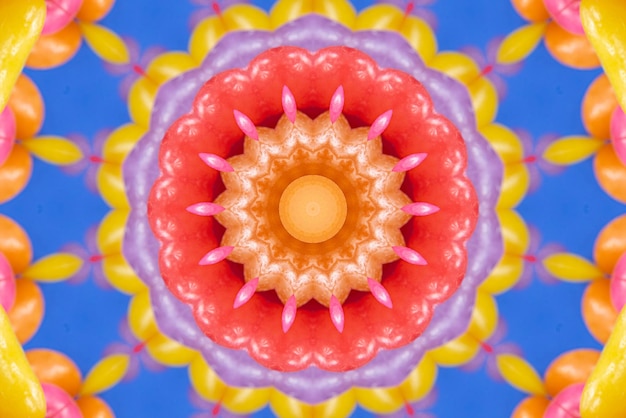 Bezpłatne zdjęcie grafika mandali kolorowe tło wzór 3d