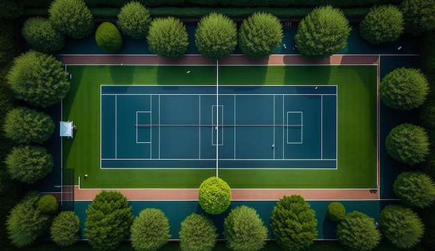 Bezpłatne zdjęcie grass sport projekt piłki tenisowej trawnik zielony kolor generatywny ai