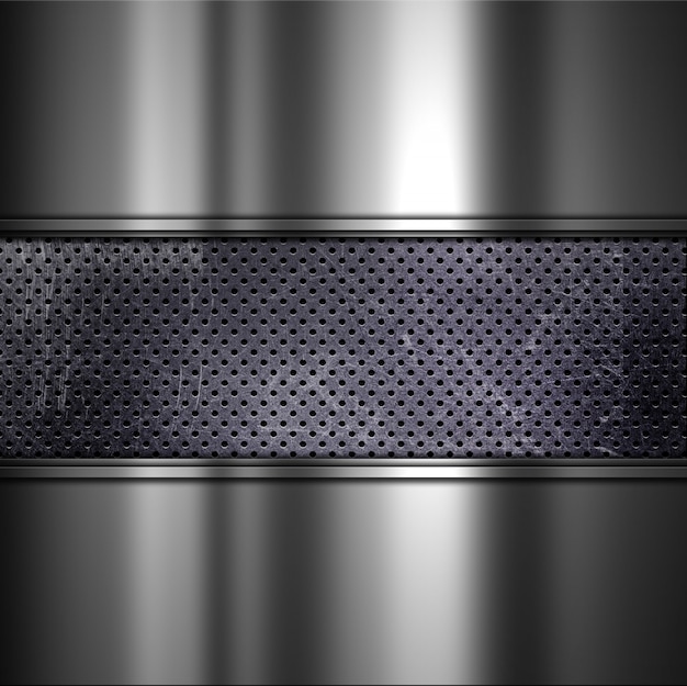 Grunge tekstura tła z perforowanym metalem i aluminium