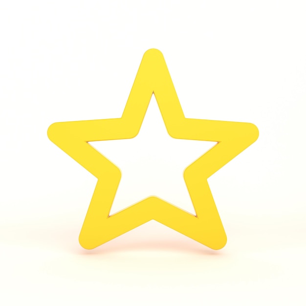 Bezpłatne zdjęcie gwiazda ikona przednia strona z białym tłem