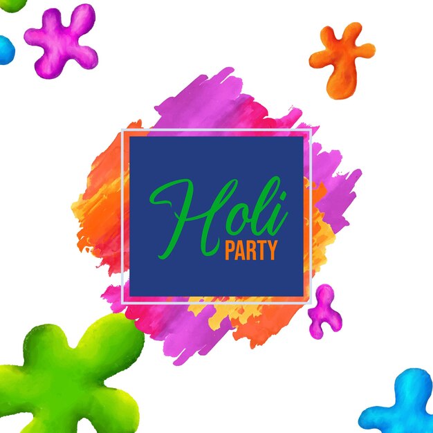 Happy Holi Pozdrowienia Biały Niebieski Zielony Kolorowy Indyjski Hinduizm Festiwal Media Społecznościowe Tło