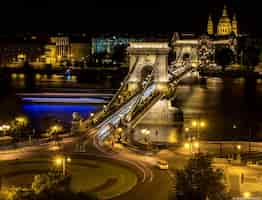 Bezpłatne zdjęcie historyczny most łańcuchowy széchenyi, budapeszt, węgry