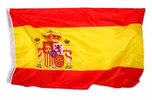 Bezpłatne zdjęcie hiszpańska flaga na białym tle