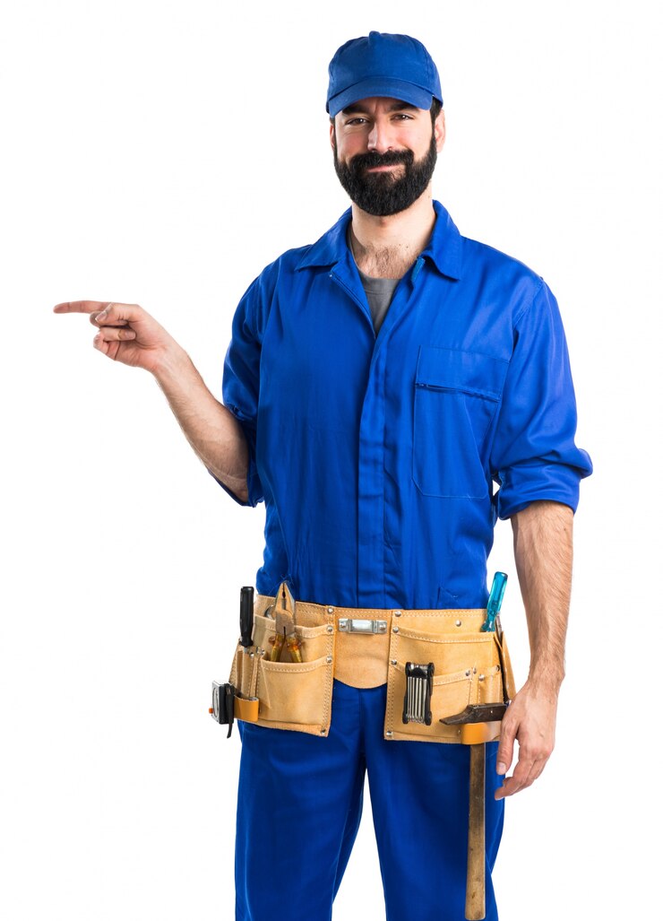 Bezpłatny plik Zdjęcie hydraulik wskazujący na bok