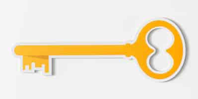 Bezpłatne zdjęcie ikona klucza bezpieczeństwa golden key