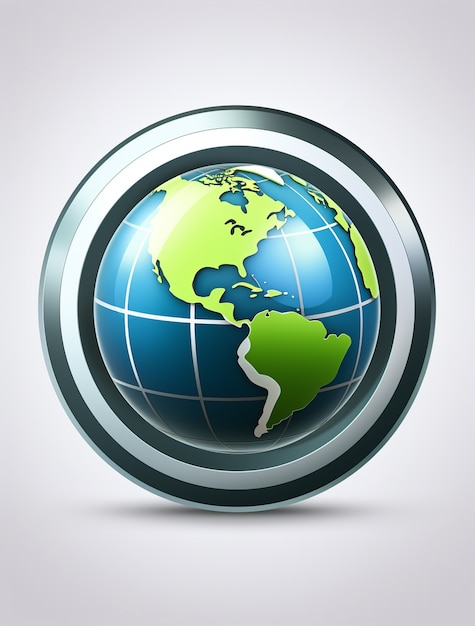 Bezpłatne zdjęcie ikona podróży 3d z globusem
