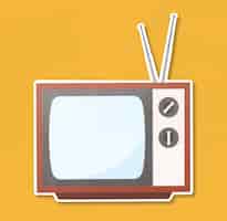 Bezpłatne zdjęcie ikona retro tv ilustracji