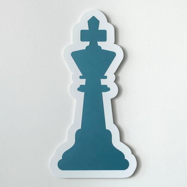 Bezpłatne zdjęcie ikona szachy króla na białym tle