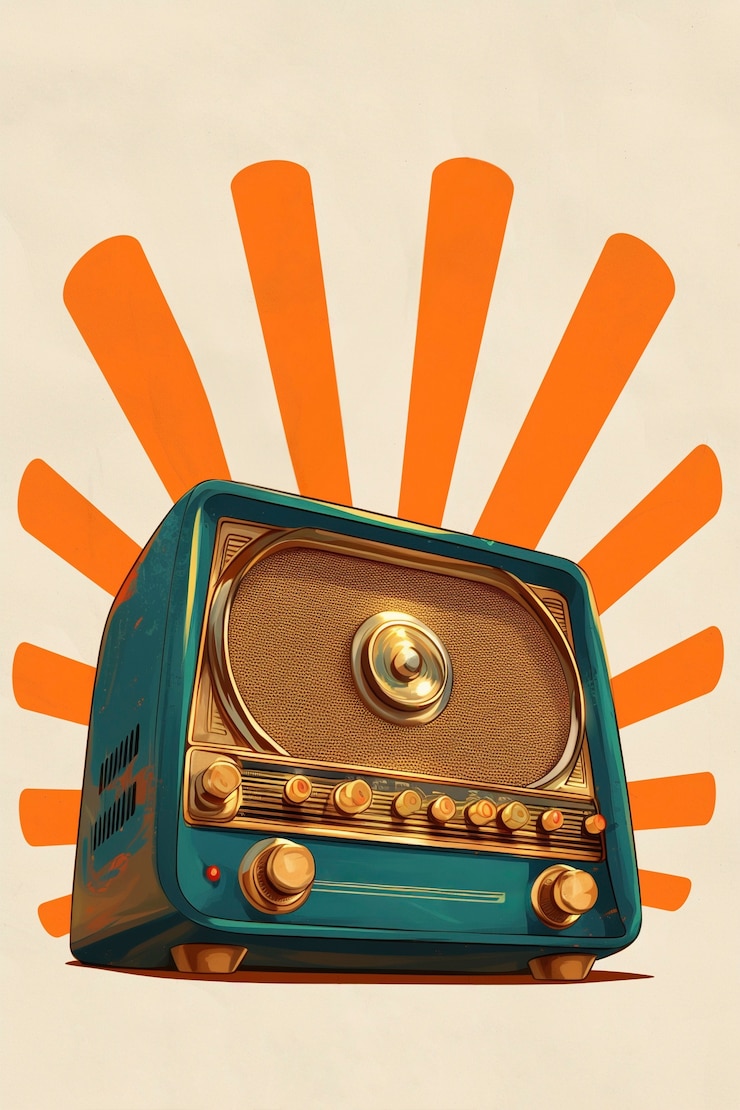 Bezpłatny plik Zdjęcie ilustracja cyfrowa starożytnego urządzenia radiowego