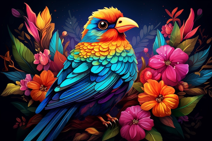 Bezpłatny plik Zdjęcie ilustracja fantazyjnego ptaka