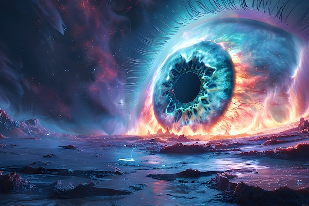 Ilustracja fantazyjnych oczu