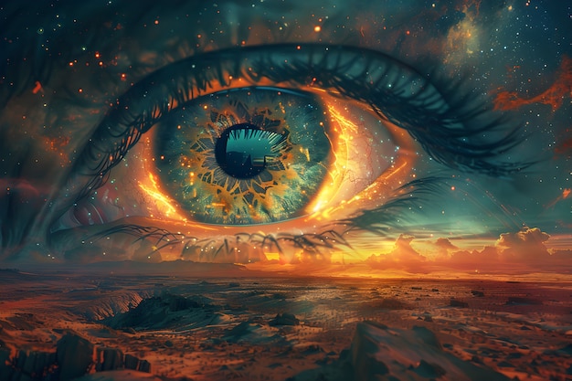 Ilustracja fantazyjnych oczu