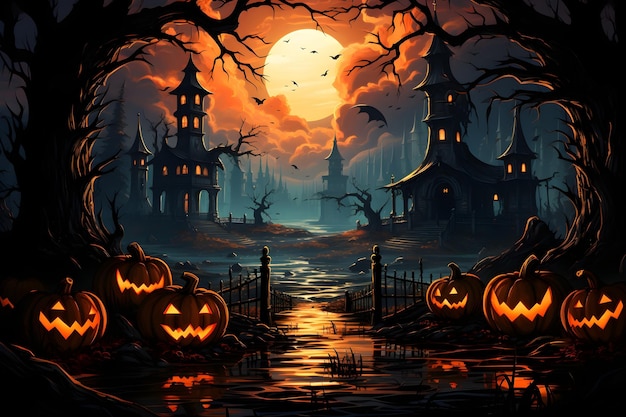 Bezpłatne zdjęcie ilustracja halloween