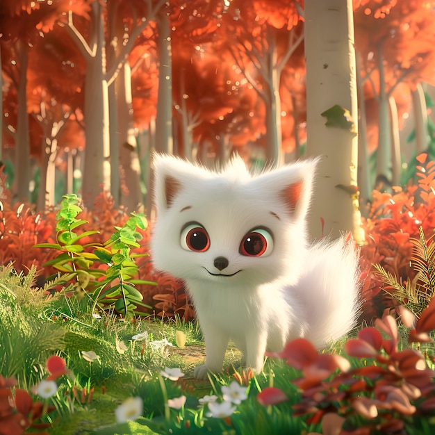 Ilustracja kreskówki 3d fox