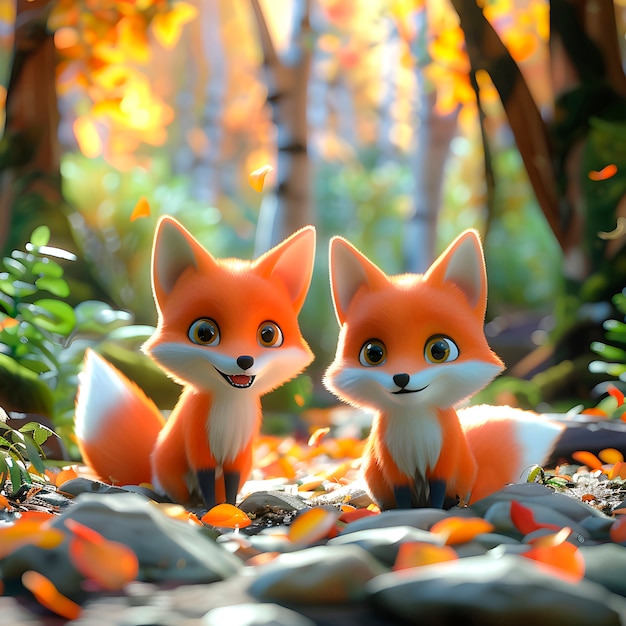 Ilustracja kreskówki 3d fox