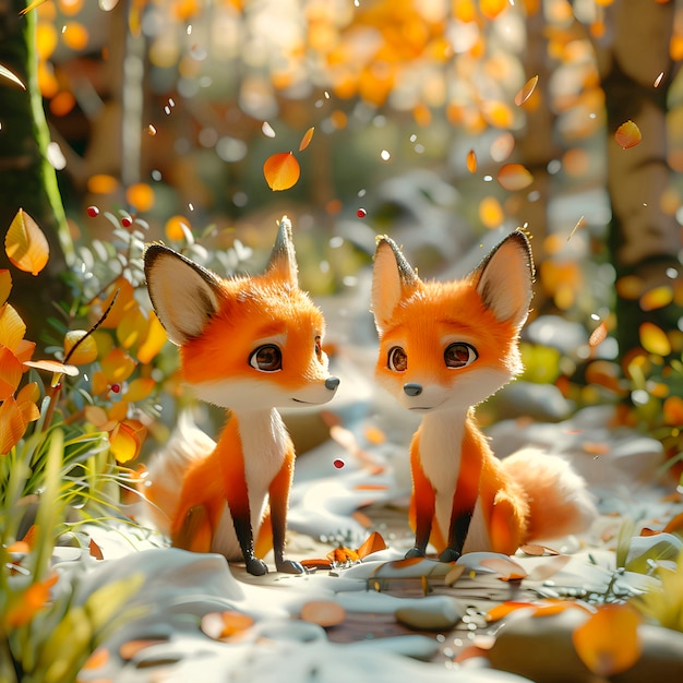 Ilustracja kreskówki 3d fox