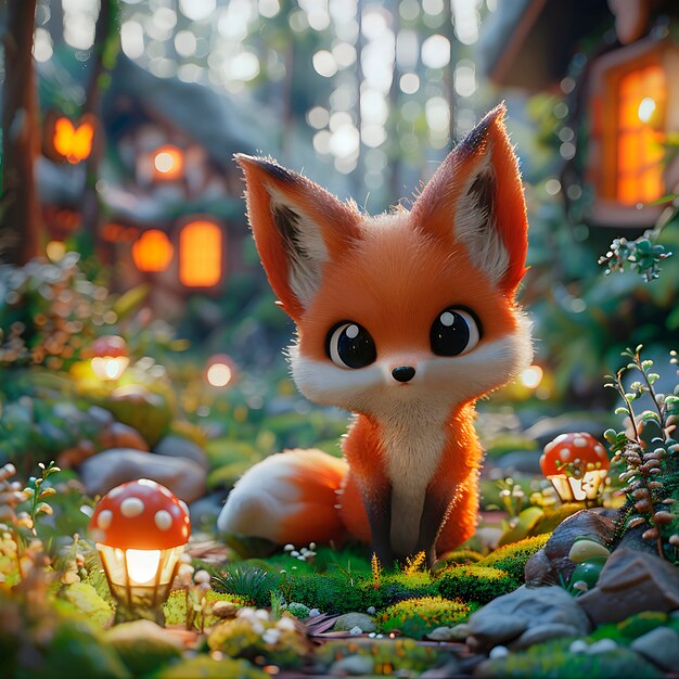 Ilustracja kreskówki 3d fox