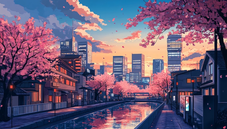 Bezpłatny plik Zdjęcie ilustracja miasta anime