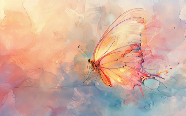 Ilustracja motyla w akwarelach