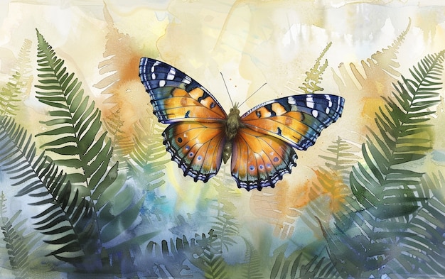 Bezpłatne zdjęcie ilustracja motyla w akwarelach