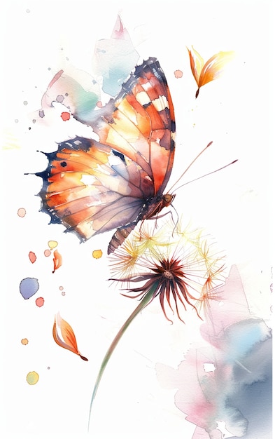 Ilustracja motyla w akwarelach