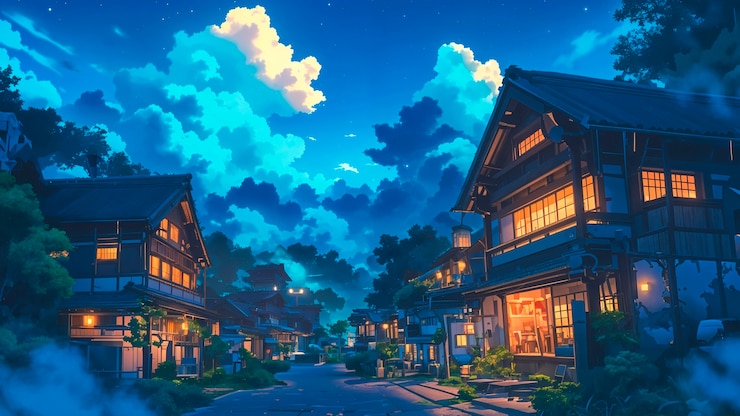 Bezpłatny plik Zdjęcie ilustracja nocnego nieba w anime