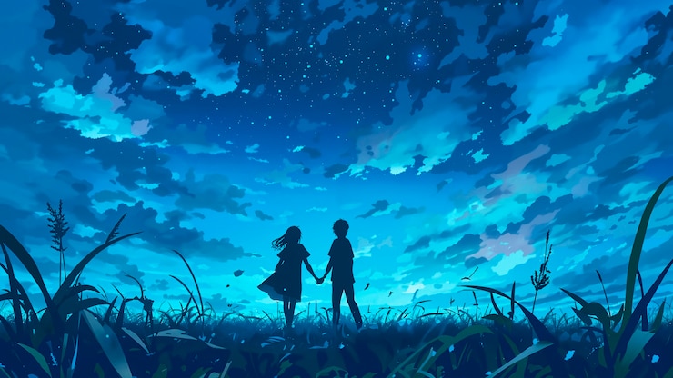Bezpłatny plik Zdjęcie ilustracja nocnego nieba w anime
