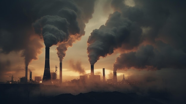 Bezpłatne zdjęcie ilustracja przedstawiająca zanieczyszczenie atmosfery