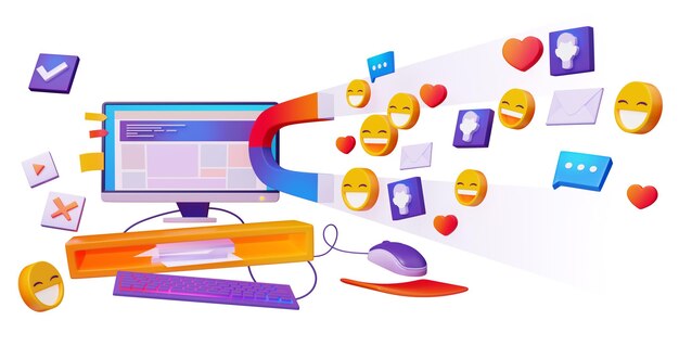 Ilustracja renderowania 3d w mediach społecznościowych