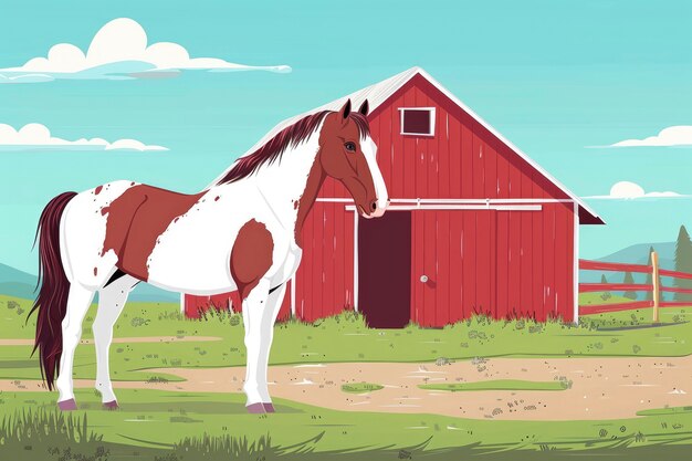 Ilustracja z kreskówkami o koniach