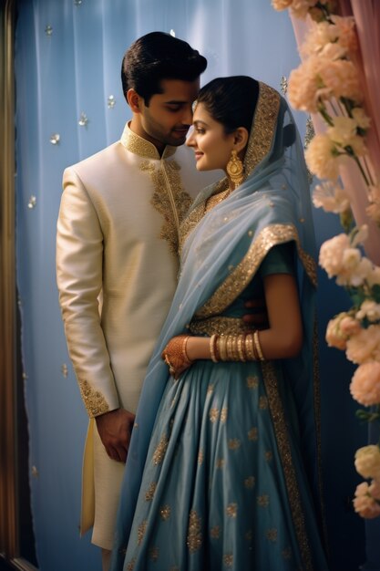Indyjska para świętuje dzień propozycji, będąc romantyczna ze sobą.