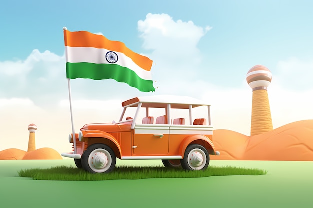 Bezpłatne zdjęcie indyjska uroczystość dnia republiki w stylu 3d