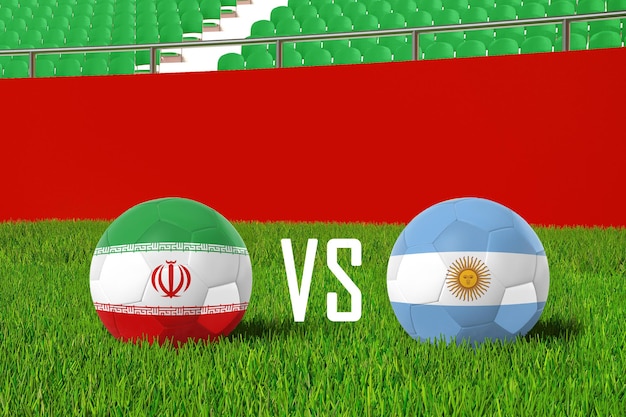 Bezpłatne zdjęcie iran vs argentyna na stadionie