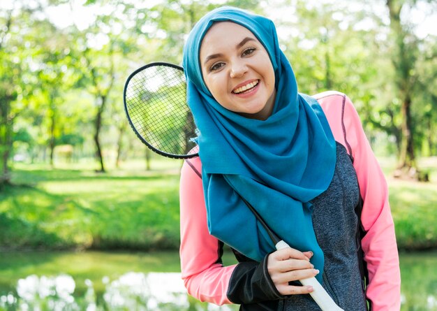 Islamska kobieta zdrowego stylu życia