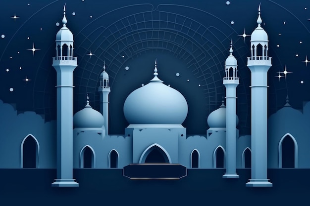 Islamski szablon karty ramadan kareem generatywny ai