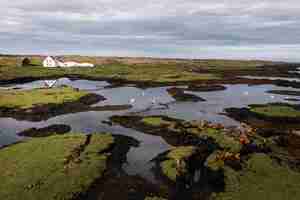 Bezpłatne zdjęcie islandzki krajobraz pięknych równin