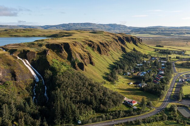 Islandzki krajobraz pięknych równin