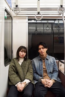 Japońska para spędzająca razem czas