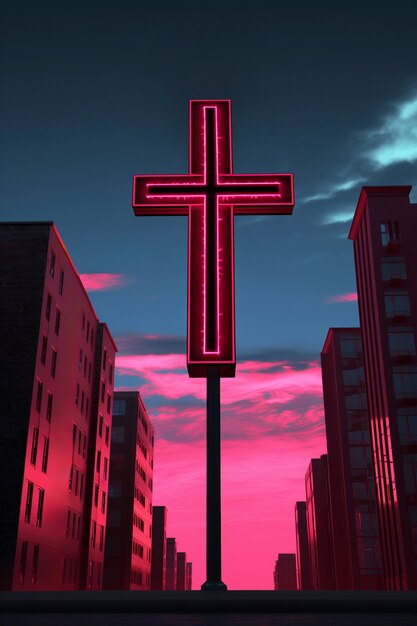 Jasne światło krzyż Jezusa
