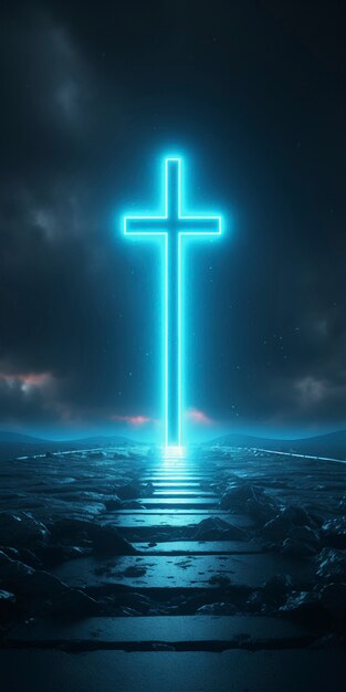 Jasne światło krzyż Jezusa