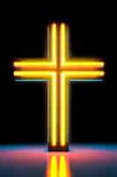 Bezpłatne zdjęcie jasny neonowy krzyż