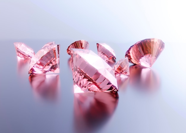 Jasny różowy układ diamentów