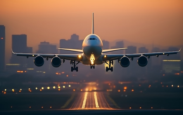 Bezpłatne zdjęcie jumbo jet lecący na niebie