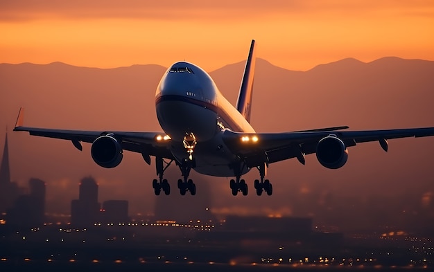 Bezpłatne zdjęcie jumbo jet lecący na niebie