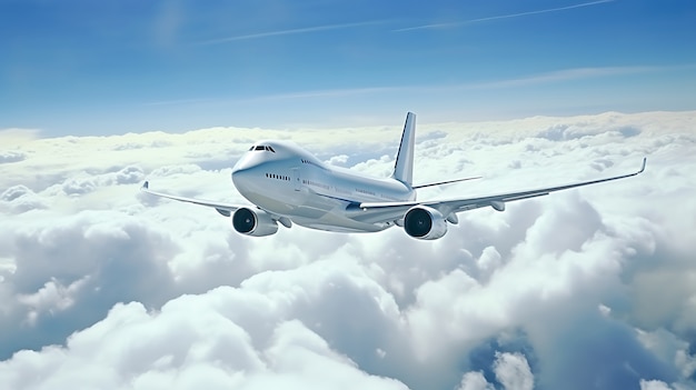 Jumbo jet lecący na niebie