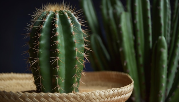 Bezpłatne zdjęcie kaktus opuncja tworzy niebezpieczne piękno na zewnątrz generowane przez sztuczną inteligencję