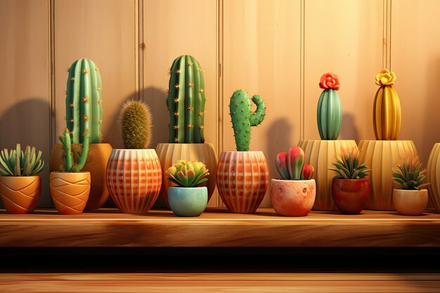 Kaktusy pustynne w aranżacji studyjnej